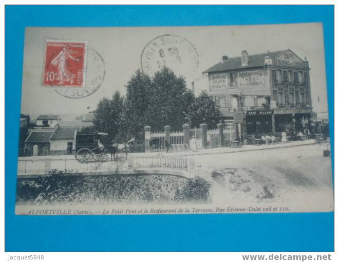 94)--alfortville--le Petit Pont Et Le Restaurant De La Terrasse, Rue étienne-dolet N°108-110---tres Belle Carte--rare - Alfortville