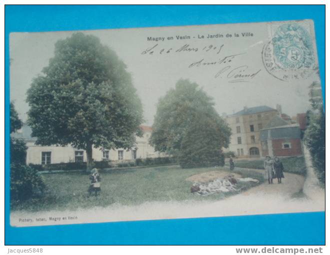 95)--magny En Vexin--le Jardin De La Ville ---tres Belle Carte--rare - Magny En Vexin