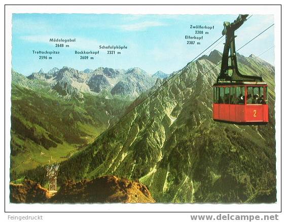 D 1578 - Walmendingerhorn-Bahn Mittelberg - CAk Mit Bergstation-Stempel - Funicular Railway