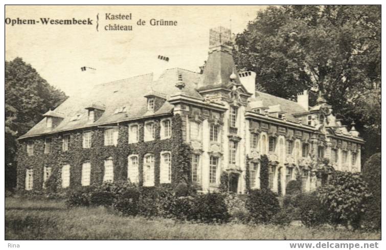 Ophem-Wesembeek-Kasteel De Grunne Gelopen Kaart 1922 - Wezembeek-Oppem