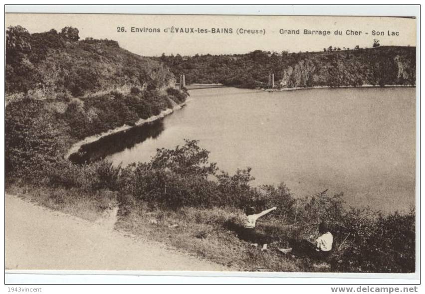 C 948 - EVAUX LES BAINS - 26 - Grand Barrage Du Chger - Son Lac - Belle CPA Animée -  Trés Rare - - Evaux Les Bains