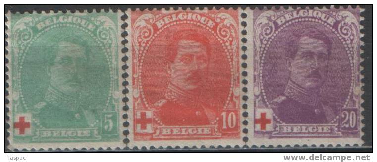 Belgium 1914 Mi# 107-109 * MH - 1914-1915 Rode Kruis