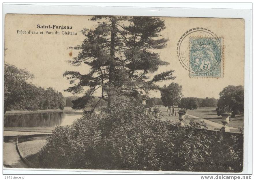 C 958 - SAINT FARGEAU - Piéce D'eau Et Parc Du Chateau - Belle CPA 1906 - Rare - - Saint Fargeau