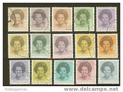 NEDERLAND 1981 Beatrix Stamps Used (15 Values Only)1237-1252 # 1267 - Oblitérés