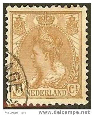 Ned 1899 Wilhelmina 15 Cent Brown Used 64 # 264 - Used Stamps