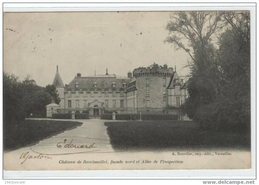 C 976 - Chateau De RAMBOUILLET - Facade Nord Et Allée De L'Inspection - Belle CPA 1904 - Rambouillet (Castello)