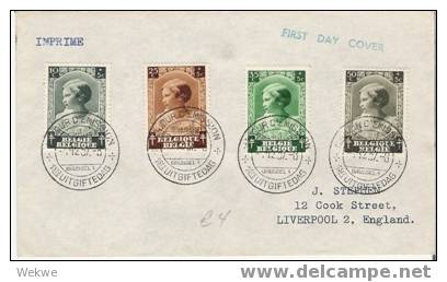 B180 / BELGIEN -  1937 FDC-Drucksache Nach England Mit Anti-Tuberkulosemarken - Briefe U. Dokumente