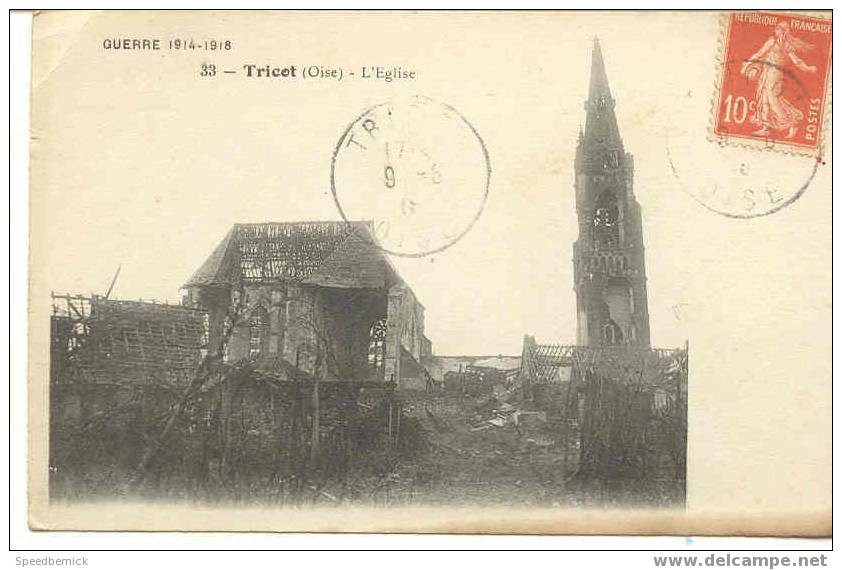 3310 Guerre De 1914-1918 ; 33 Tricot . L´Eglise . - Autres & Non Classés