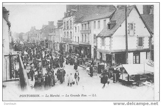 50 // MANCHE / PONTORSON / Le Marché / La Grande Rue / LL / ANIMEE # - Pontorson