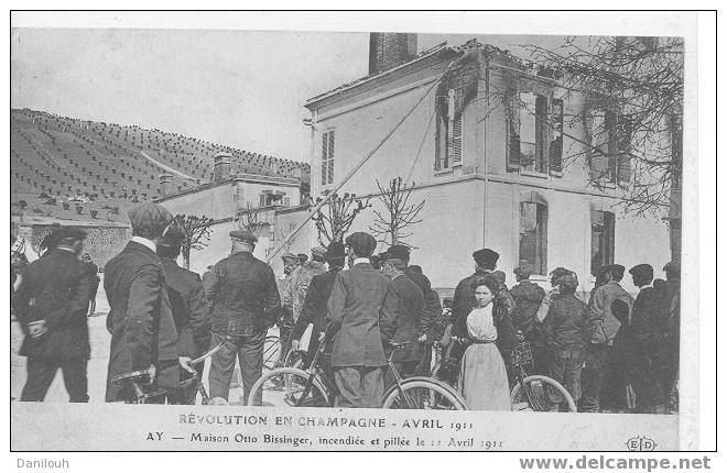 51 // MARNE / AY / Maison Otto Bissinger Incendiée Et Pillée Le 12 Avril 1911 / ELD  # - Ay En Champagne