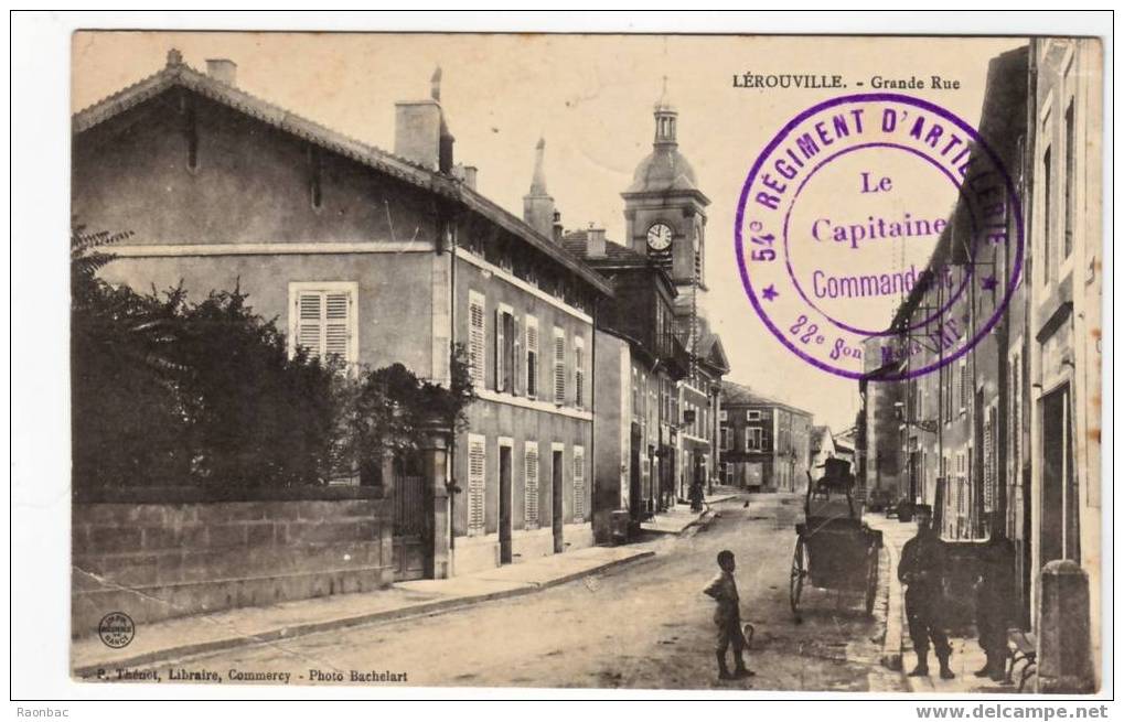 CPA --55---LEROUVILLE---GRANDE RUE---CACHET---MILITAIRE - Lerouville