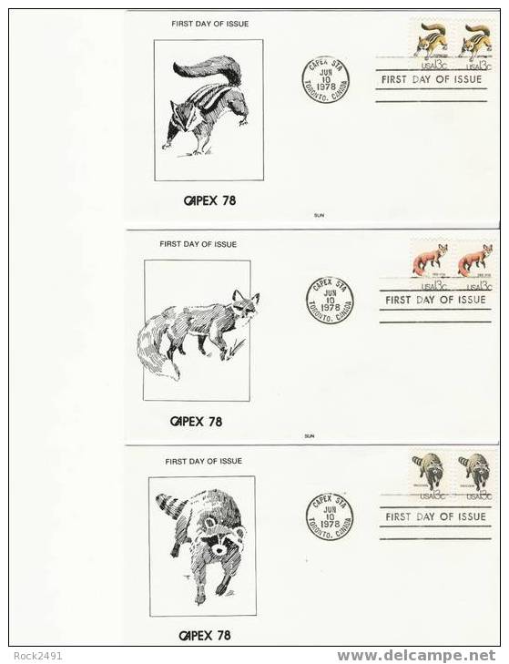 US Scott 1757 + A-h Set Of 9 First Day Covers 1978 Capex In Canada - 1971-1980