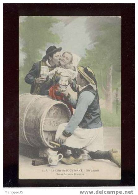 004431 Fouesnant Le Cidre Ses Gaïtés Scène De Noce Bretonne N°1478 (villard ?) Couleur Animée - Fouesnant