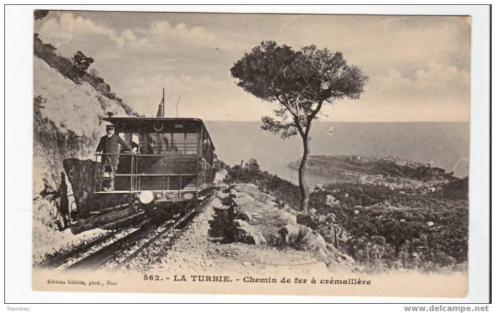 CPA---06---LA TURBIE---TRAIN---RAILS - La Turbie