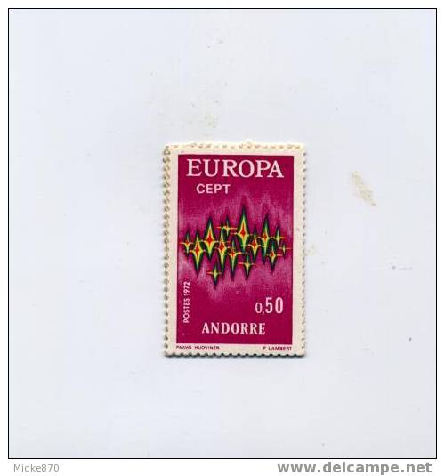 Andorre N°217 Neuf** Europa 1972 - 1972