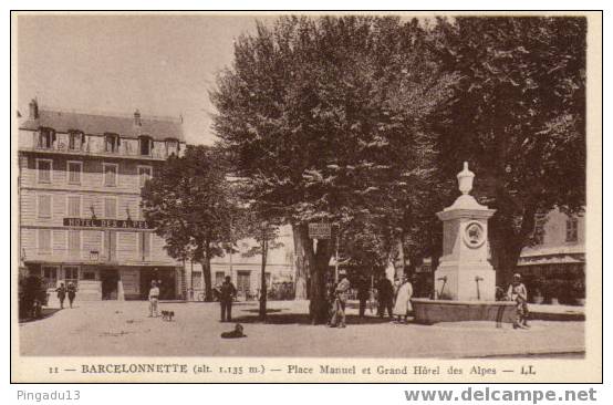 Barcelonnette Place Manuel Et Grand Hôtel Des Alpes à Voir - Barcelonnetta