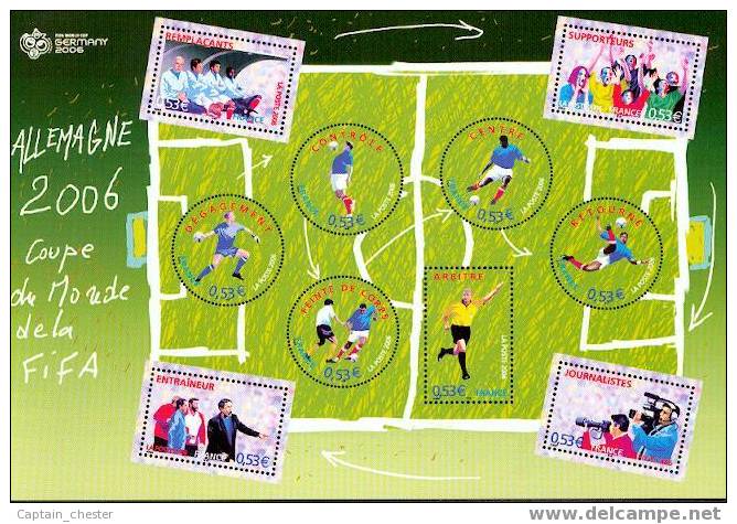 PSEUDO ENTIER POSTAL " Coupe Du Monde De Football 2006 Bloc De 10 Timbres " - Pseudo-entiers Officiels