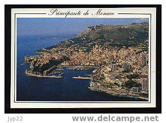 Jolie CP Monaco Vue Aérienne De La Principauté - A Circulée - Tp 1768 Europa Espace Eutelsat - Panoramic Views