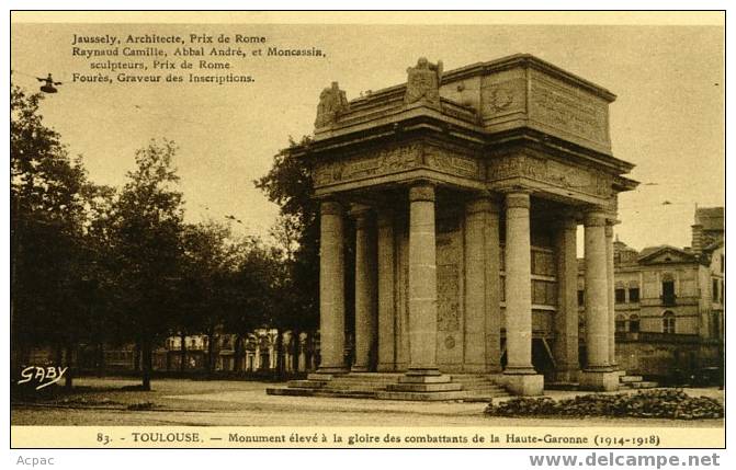 131 TOULOUSE Monument Eleve A La Gloire Des Combattants - Toulouse