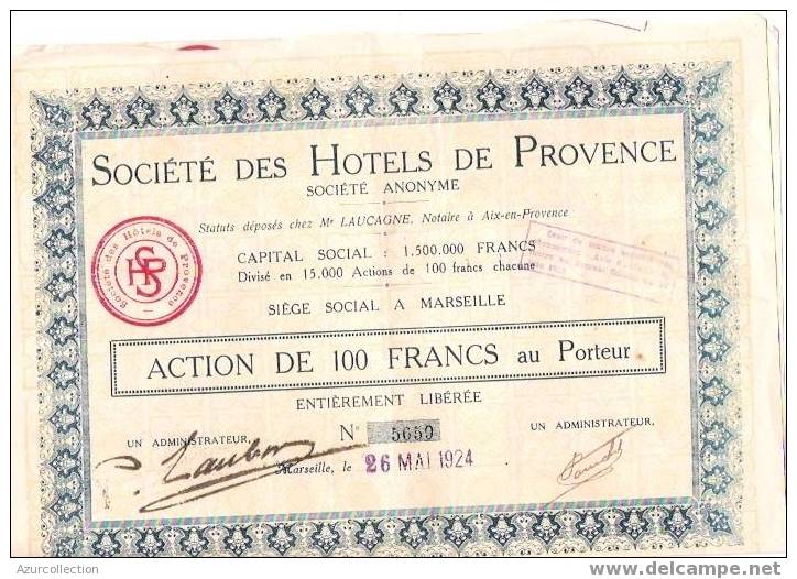 ACTION   . HOTELS DE PROVENCE - Other & Unclassified