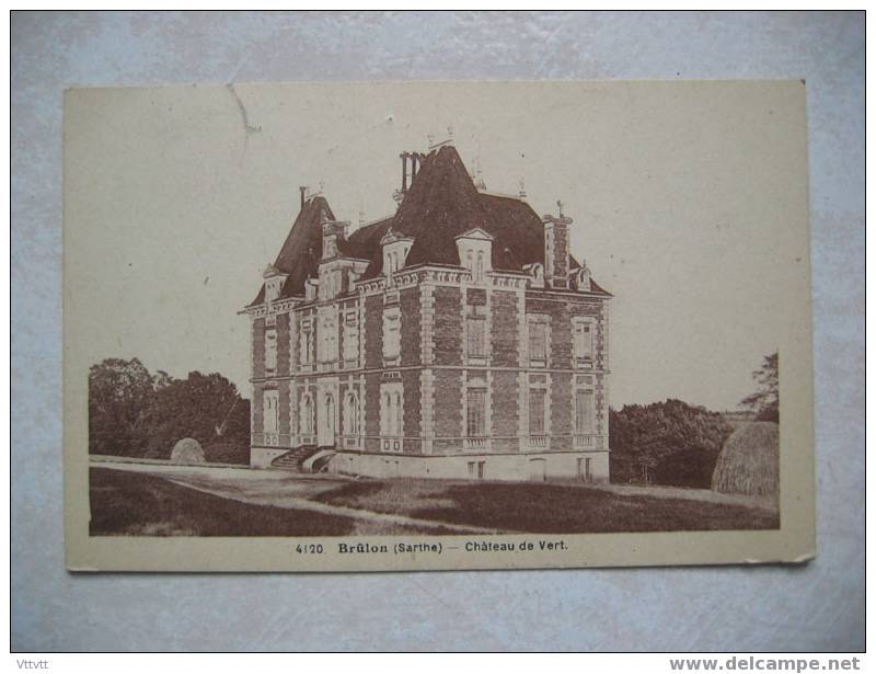 4120 Brûlon : Château De Vert (marge) 1947 - Brulon