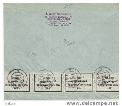 Belgien XX004 / Block 5, Markenausstellung 1936 Charleroi. Tarifgerecht Aufgewertet, Einschreiben N. Deutschland - Briefe U. Dokumente