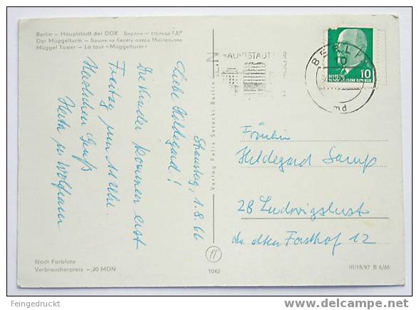 D 1769 - Berlin. Müggelturm - CAk, 1966 Gelaufen - Mueggelsee