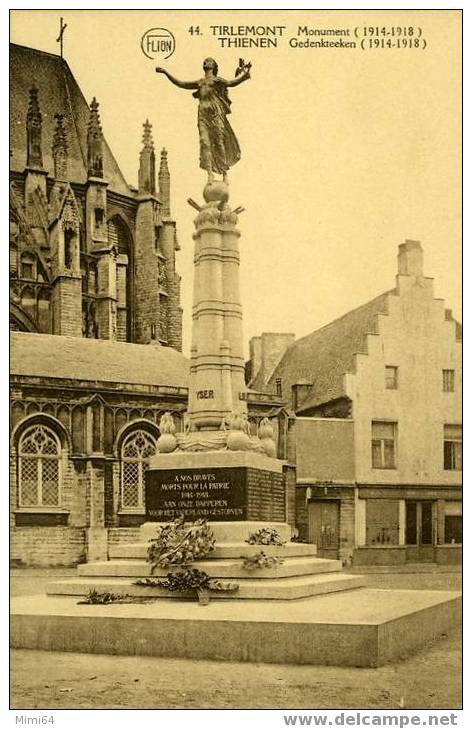 TIRLEMONT- Monument ( 1914 -1918 ) - Tienen