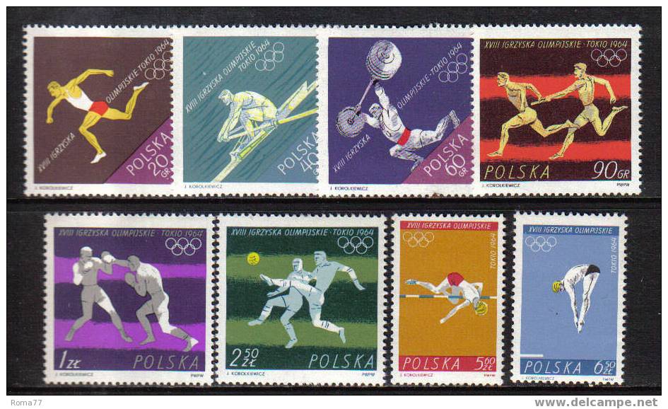 17 - POLONIA , OLIMPIADI 1964 :  N. 1370/1377   *** - Ete 1964: Tokyo