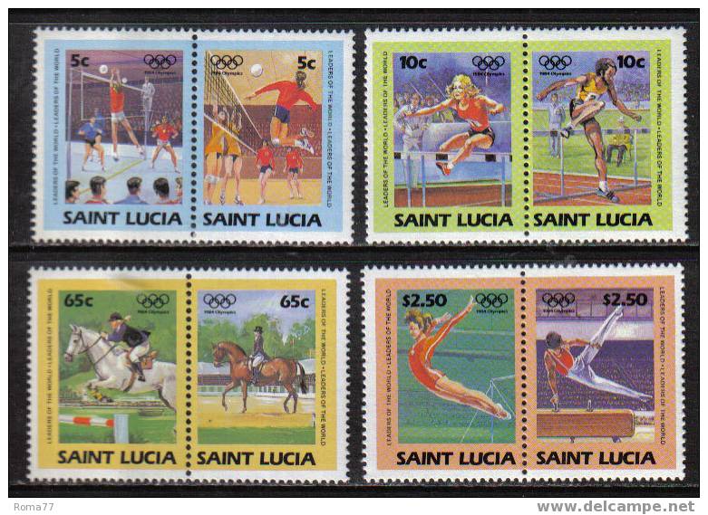 26 - SAINT LUCIA , OLIMPIADI 1984 : N. 668/675   *** - Summer 1984: Los Angeles