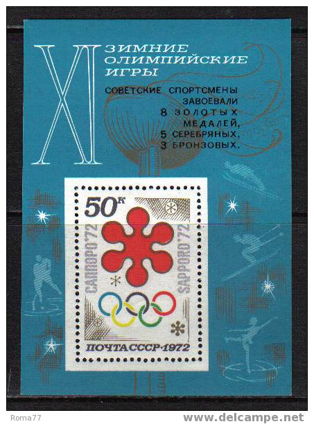 39 - RUSSIA , OLIMPIADI INVERNALI 1972 : B.F.  SOPRASTAMPATO *** - Winter 1972: Sapporo