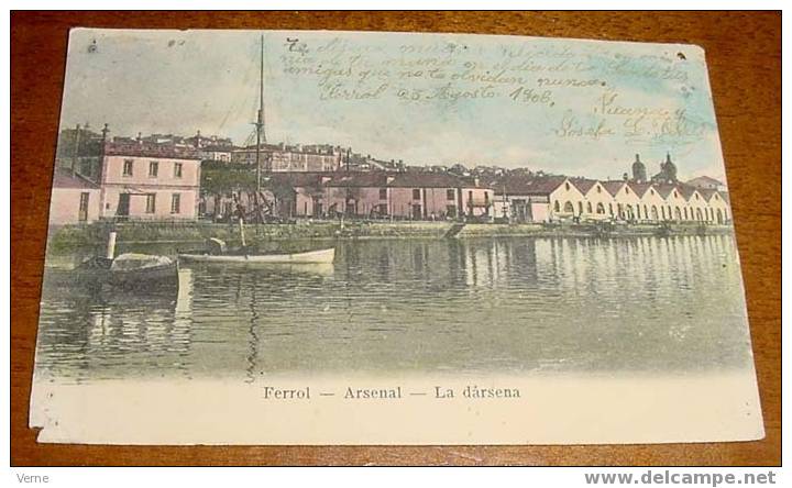 ANTIGUA POSTAL DEL FERROL - A CORUÑA - CIRCULADA - SIN DIVIDIR - CON ALGUN DESPERFECTO TAL COMO SE VE EN LA FOTOGRAFIA. - La Coruña