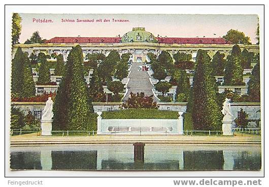 D 1785 - Potsdam. Schloss Sanssouci Mit Terrassen - Chromolitho Um 1910 - Potsdam