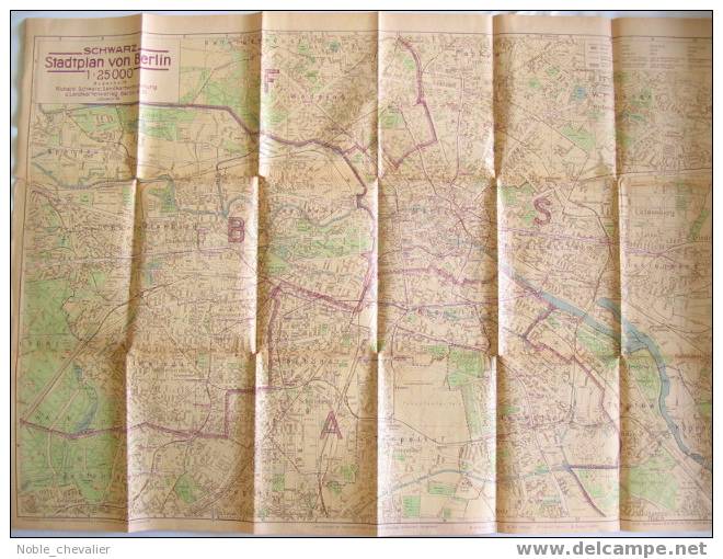 STADTPLAN VON BERLIN   :: 1 : 25.000  ::   RICHARD SCHWARTZ  VON  1948  >>  MIT ZONENEINTEILUNG * * * - Sonstige & Ohne Zuordnung