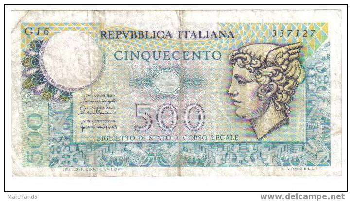 Italie Recto Cinquecento Lire - 500 Lire