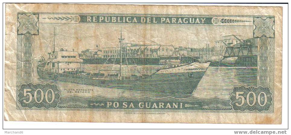 Paraguay Recto Quinientos Guaranies - Paraguay