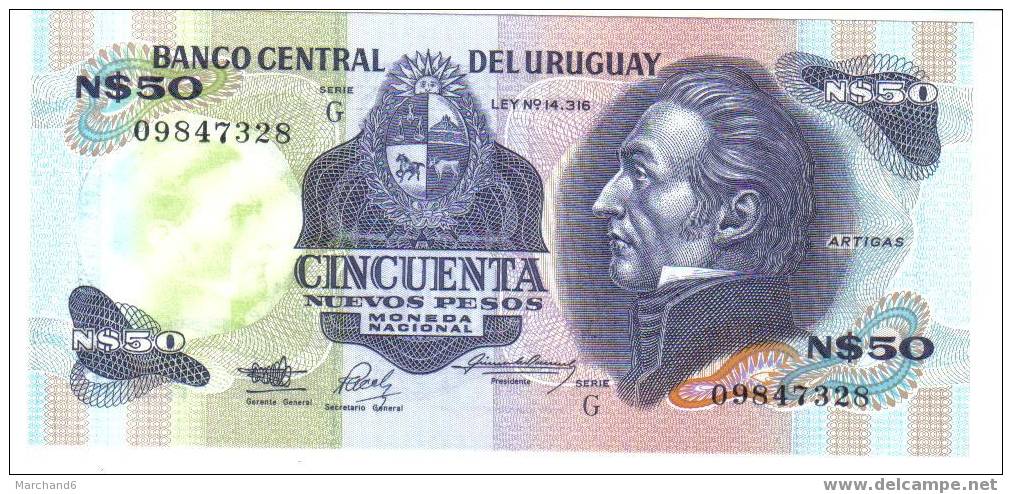 Uruguay Recto Cincuenta Nuevos Pesos - Uruguay