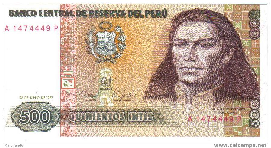 Peru Recto Quinientos Intis - Pérou