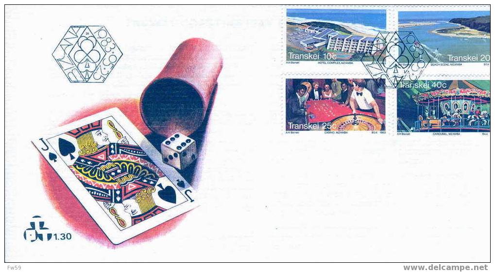 SKI NAUTIQUE FDC TRANSKEI 1983 SKI NAUTIQUE, JEUX DE ROULETTE ET MANEGE POUR ENFANT - Waterski