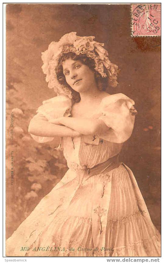 A8 Actrice Théâtre Cpa 1900 Mlle Angélina . Casino De Paris . - Théâtre