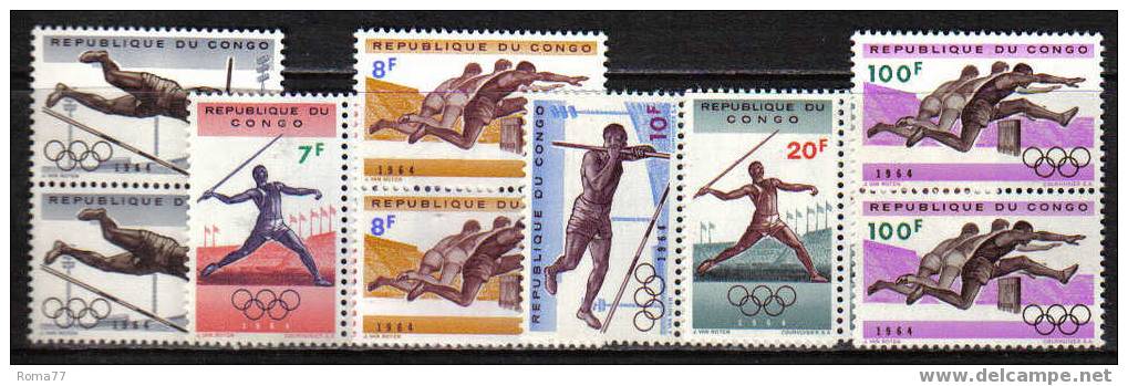 MB175 - CONGO , OLIMPIADI TOKYO 1964 :  COPPIA N. 545/50 *** - Ete 1964: Tokyo