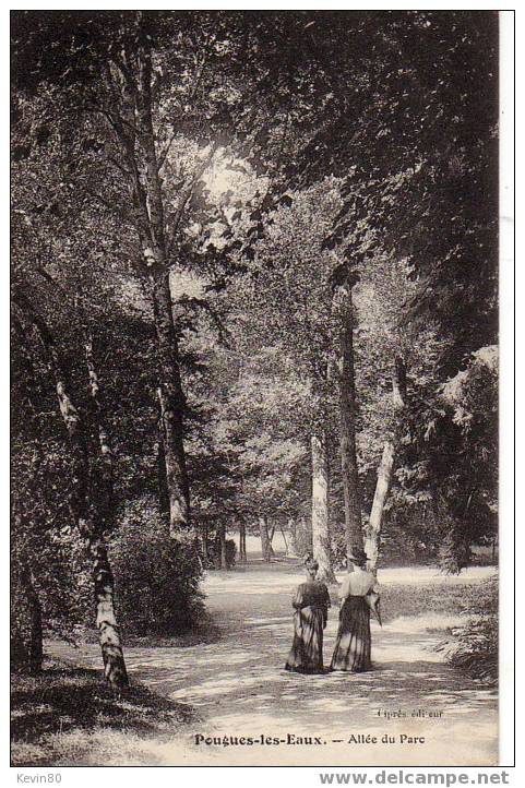 58 POUGUES LES EAUX Carte Animée. Allée Du Parc - Pougues Les Eaux