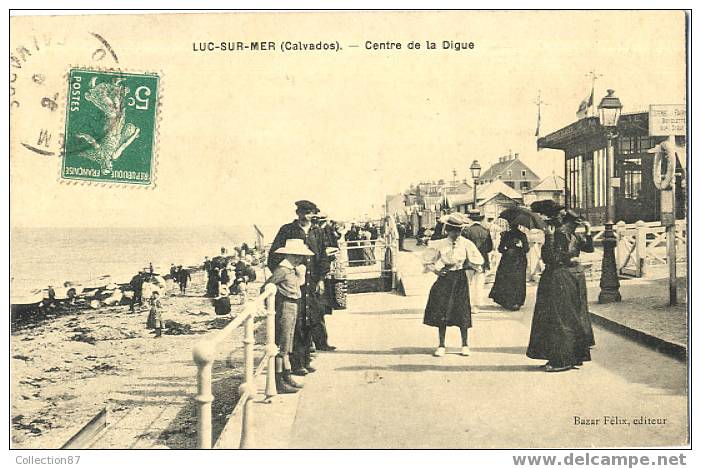 14 - CALVADOS - NORMANDIE - LUC SUR MER - CENTRE DE LA DIGUE - BELLE CARTE ANIMEE - Luc Sur Mer