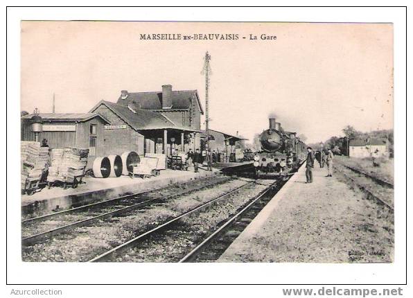 C.P.A.  OISE .  MARSEILLE EN BEAUVAISIS  . LA GARE - Marseille-en-Beauvaisis