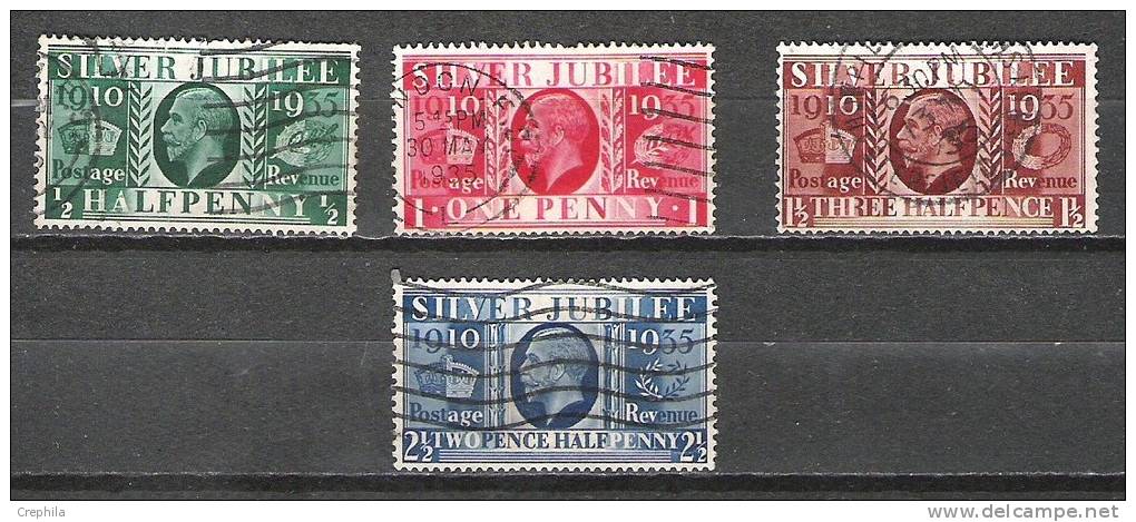 Grande Bretagne - 1934 - Y&T 201/4 - S&G 453/6 - Oblit. - Storia Postale