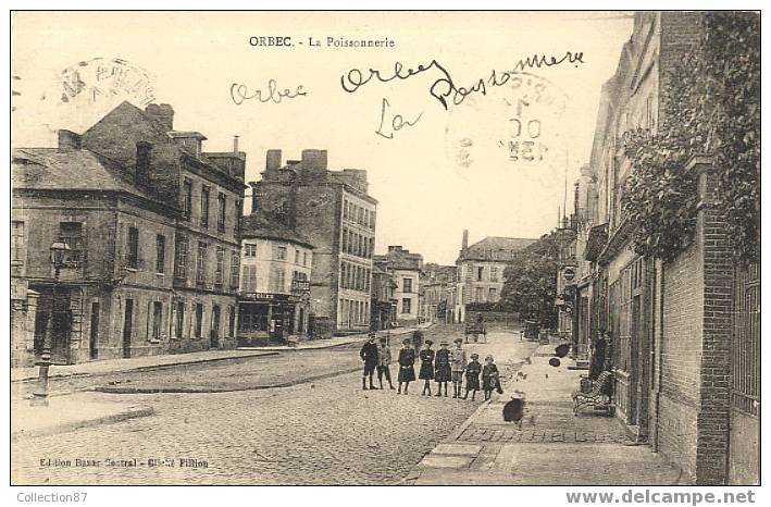 14 - CALVADOS - NORMANDIE - ORBEC - LA POISSONNERIE - GARAGE - BELLE CARTE ANIMEE - Orbec