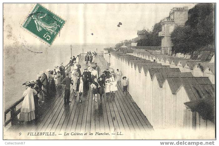 14 - CALVADOS - NORMANDIE - VILLERVILLE SUR MER - LES CABINES Et Les PLANCHES - CARTE TRES ANIMEE - Villerville