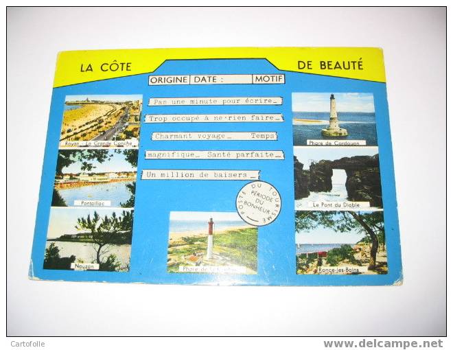 (3066) 1 Carte Postale Sur La Charente Maritime   La Cote De Beauté Pontaillac Royan Ect .. - Pont-l'Abbé-d'Arnoult