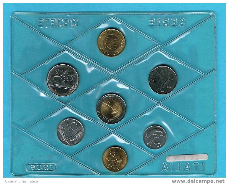 ITALIA    7 Monedas S/C  1986   DL-7231 - Set Fior Di Conio