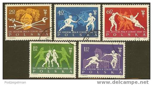 POLAND 1963 CTO Stamp(s) Fencing (5 Values Only) #1366 - Fencing